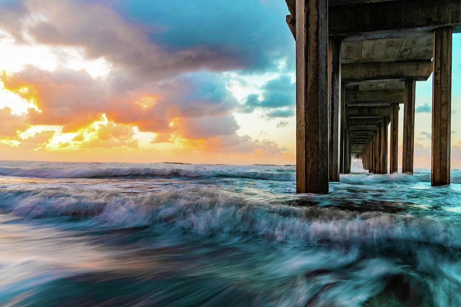Scripps Pier Raging Waves Photograph by Local Snaps Photography