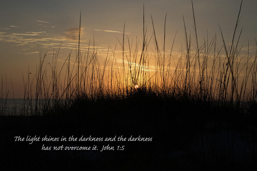 Scripture sunset behind sand dune Photograph by John A Megaw