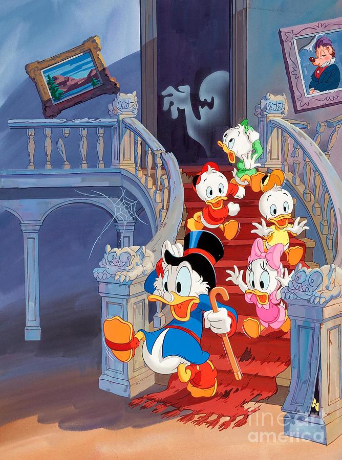 Scrooge McDuck Webbys Haunted House Halloween Painting by Walt Disney ...