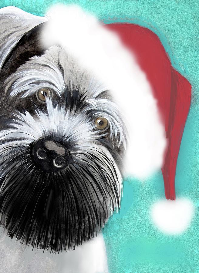 Scruffy Claus Watercolor Painting by Kimberly Walker