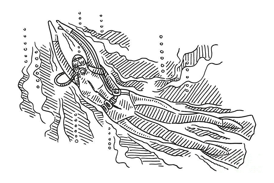 Scuba Diver Discovering Sunken Treasure – Freelance Fridge- Illustration &  Character Development