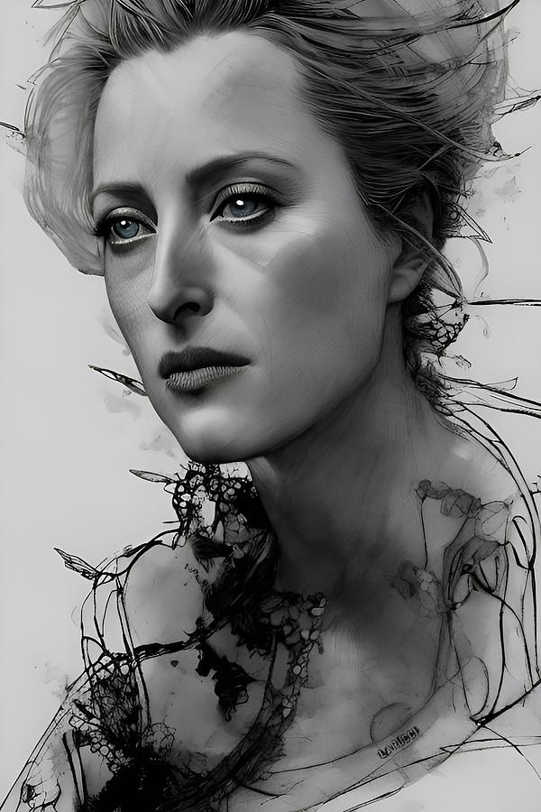 Scully - Gillian Anderson Digital Art by Fred Larucci