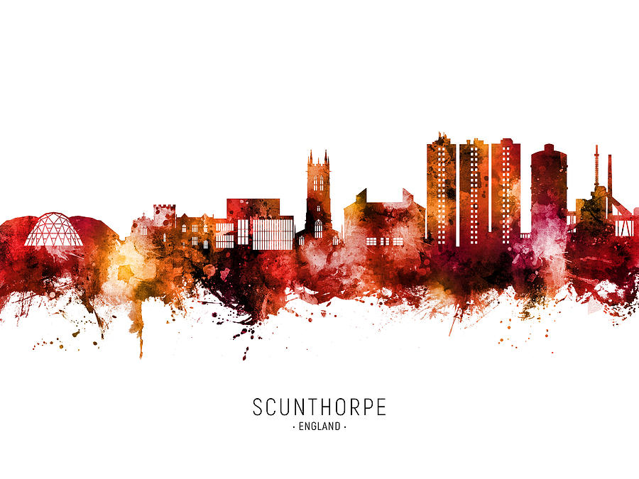 Scunthorpe England Skyline #01 Digital Art by Michael Tompsett