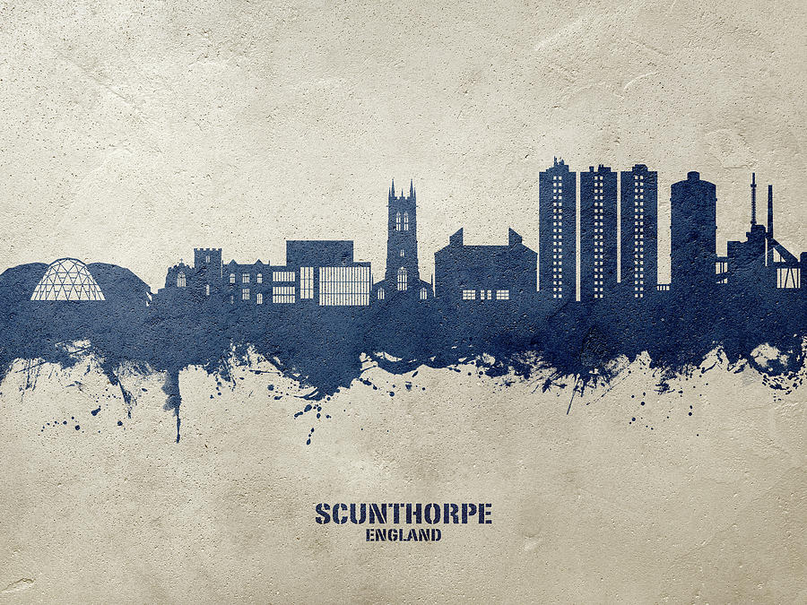 Scunthorpe England Skyline #02 Digital Art by Michael Tompsett