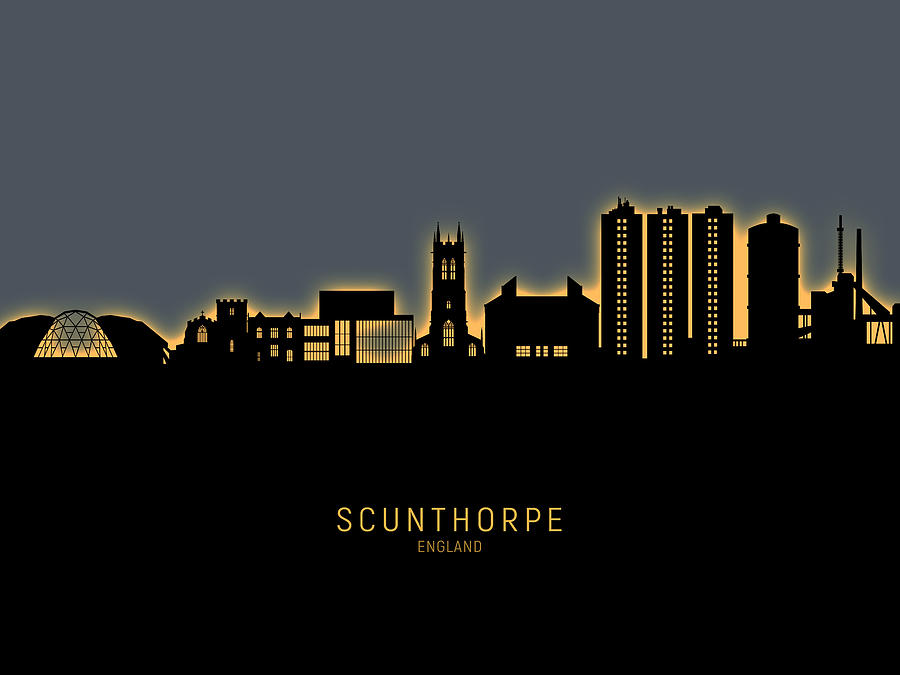 Scunthorpe England Skyline #04 Digital Art by Michael Tompsett