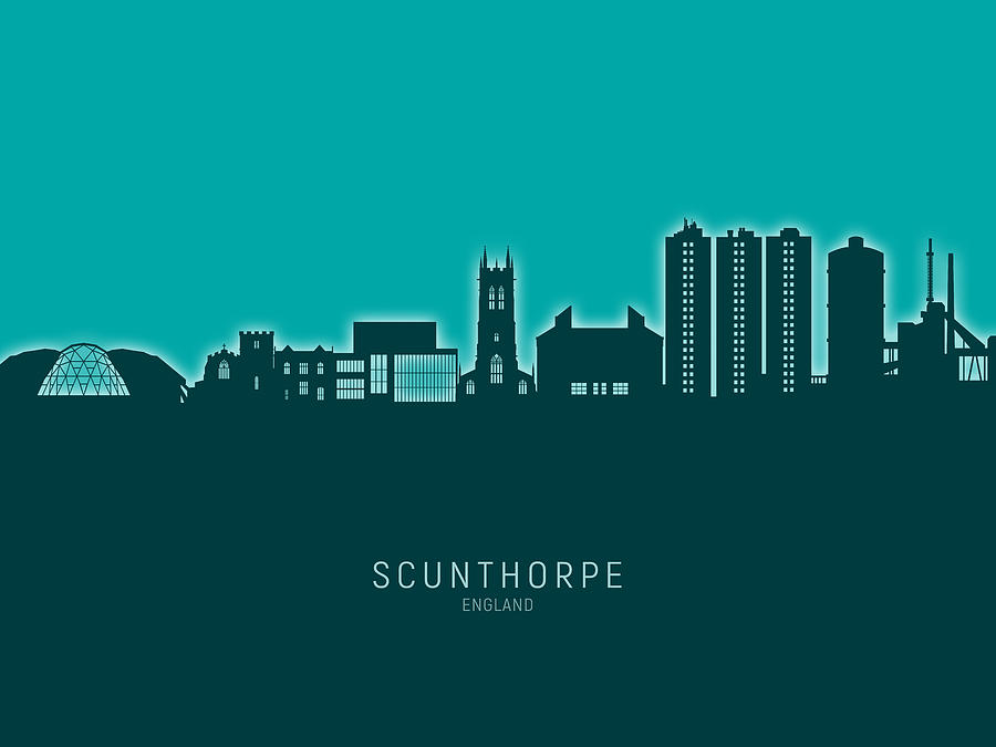 Scunthorpe England Skyline #06 Digital Art by Michael Tompsett