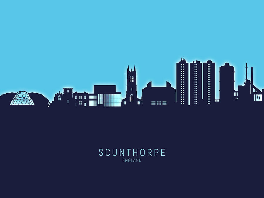 Scunthorpe England Skyline #07 Digital Art by Michael Tompsett