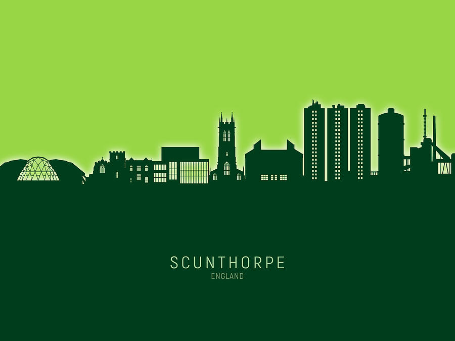 Scunthorpe England Skyline #08 Digital Art by Michael Tompsett