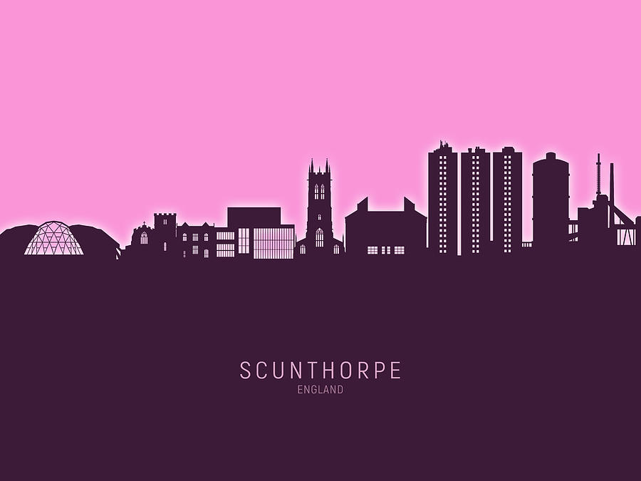 Scunthorpe England Skyline #09 Digital Art by Michael Tompsett - Pixels