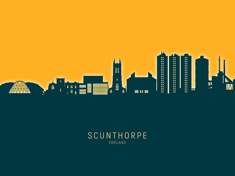Scunthorpe England Skyline #11 Digital Art by Michael Tompsett