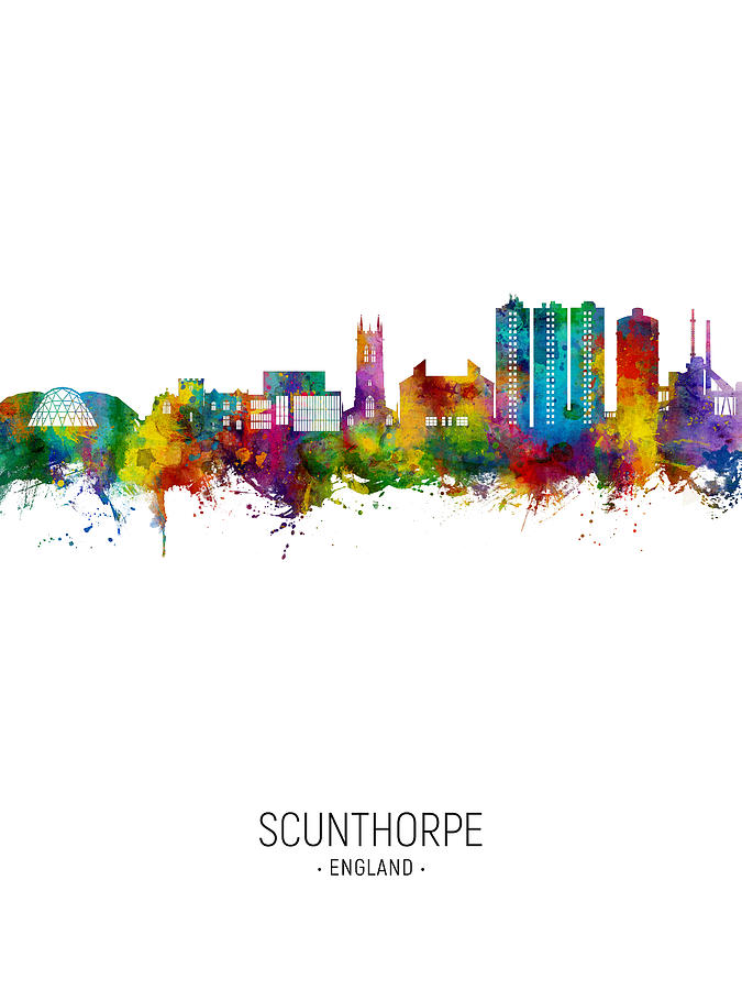 Scunthorpe England Skyline #13 Digital Art by Michael Tompsett