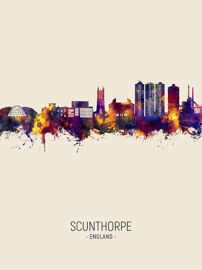 Scunthorpe England Skyline #14 Digital Art by Michael Tompsett