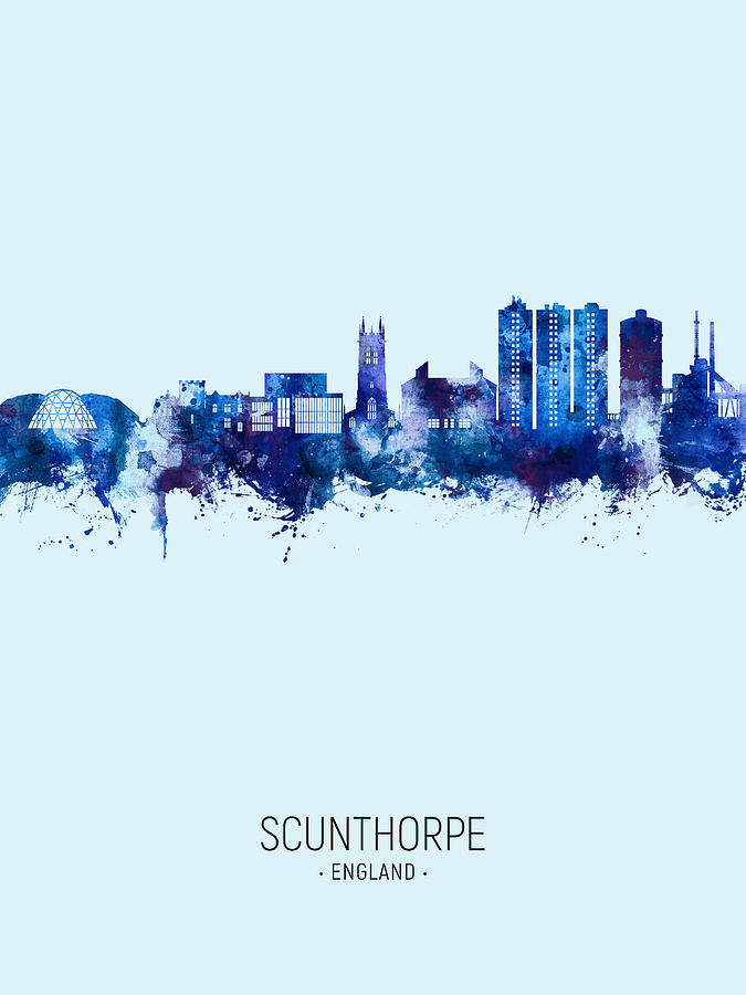 Scunthorpe England Skyline #15 Digital Art by Michael Tompsett