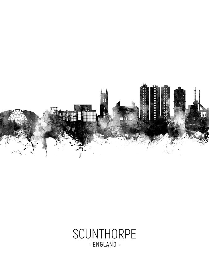 Scunthorpe England Skyline #17 Digital Art by Michael Tompsett