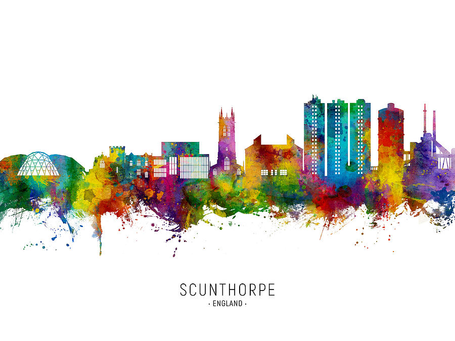 Scunthorpe England Skyline #91 Digital Art by Michael Tompsett