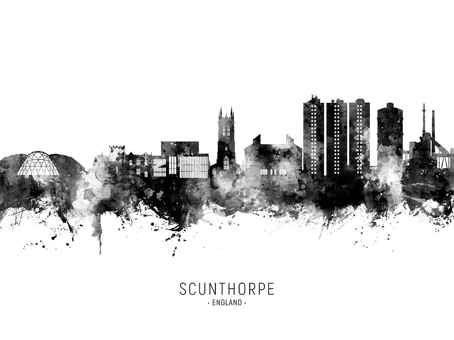 Scunthorpe England Skyline #92 Digital Art by Michael Tompsett