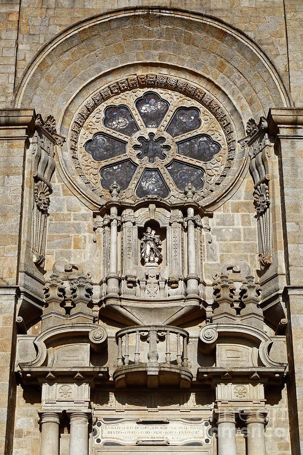 Se do Porto cathedral portal detail Portugal Photograph by James Brunker