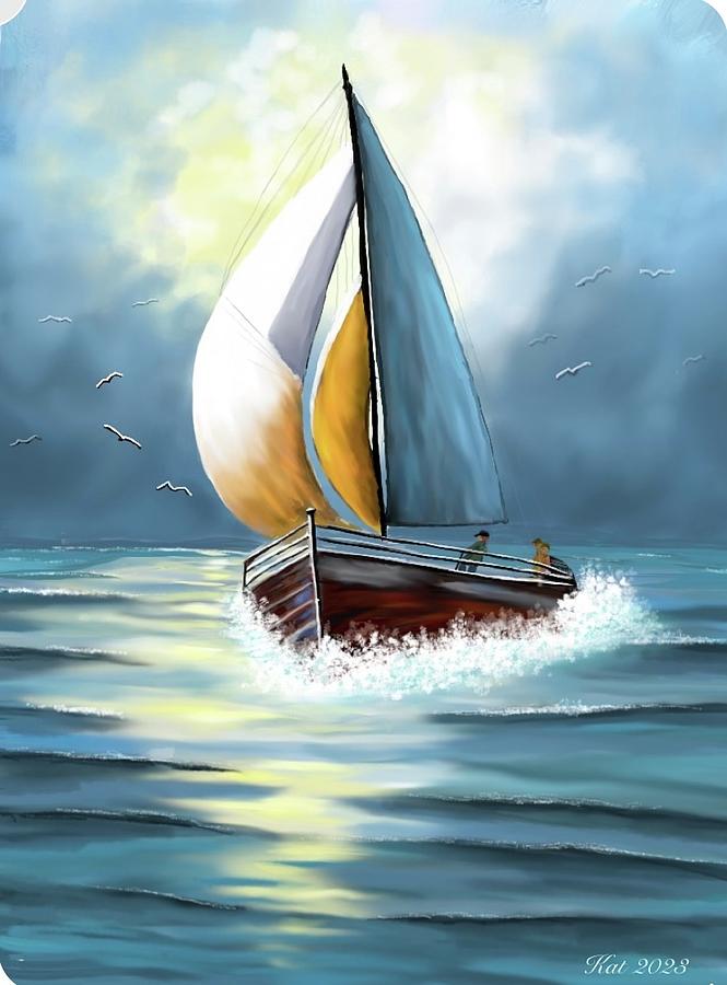 Sea and Sail Digital Art by Kathleen Hromada