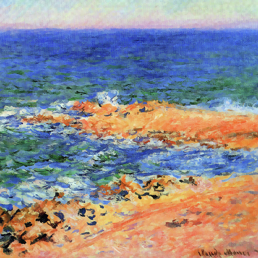 Sea at Antibes Painting by Claude Monet - Pixels