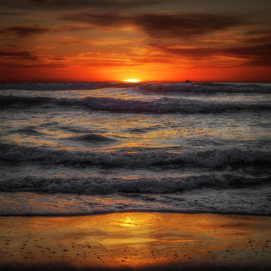 Sea at Sunset Photograph by Donald Kinney