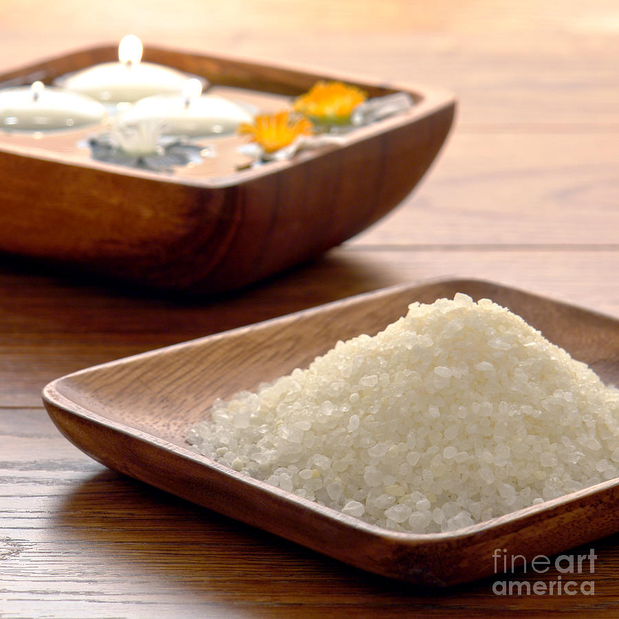 Sea Bath Salt and Aromatherapy Treatment in a Spa Photograph by Olivier Le Queinec