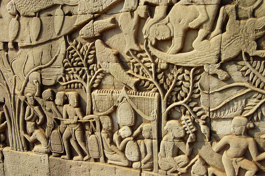 Sea Battle Between The Cham And Khmer Photograph