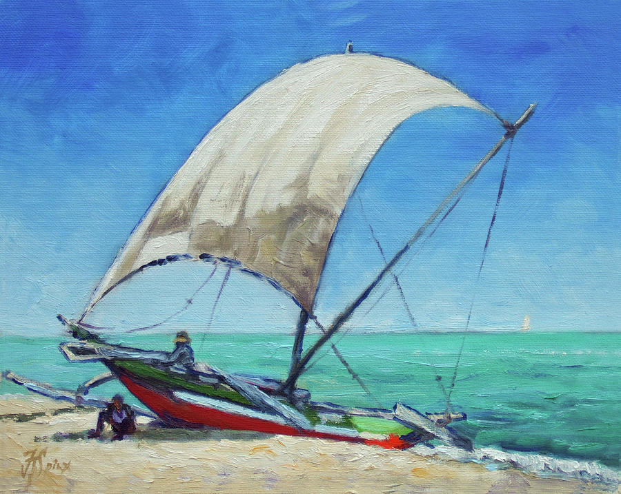 Sea beach 12 - Tropical beach Painting by Irek Szelag