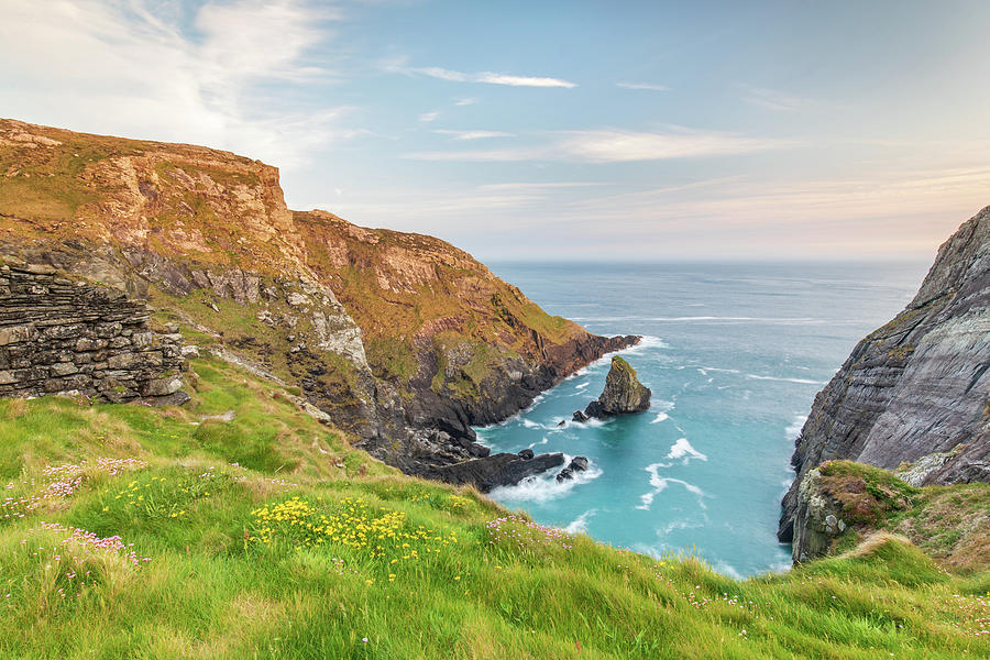 Sea Cove, Stack and Cliffs at Three Castle Head, Co Cork Photograph by Adrian Hendroff