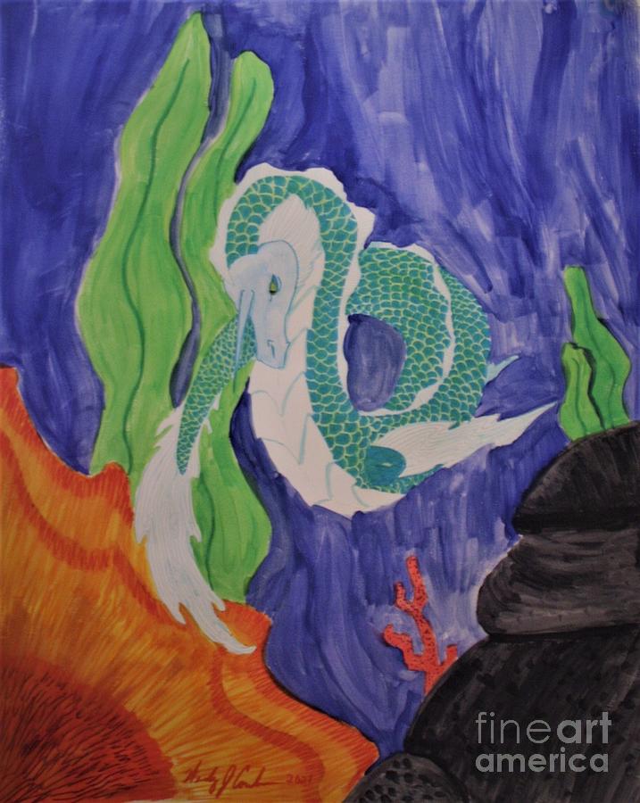 Sea Dra-corn Painting by Wendy Coulson