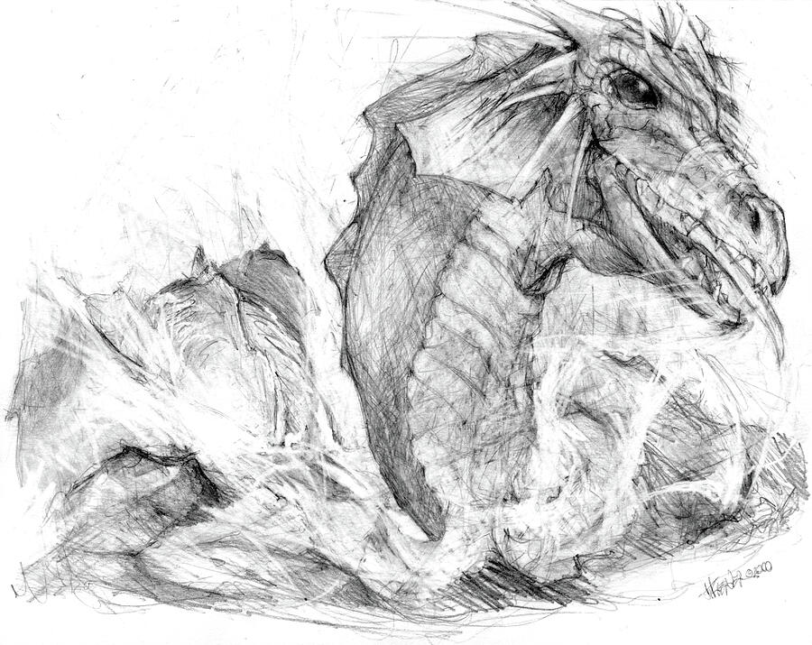 Sea dragon Drawing by Joel Keener Sea dragon Drawing by Joel Keener