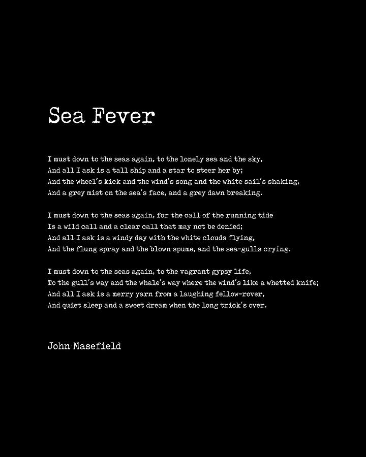 Sea Fever - John Masefield Poem - Literary Print 2 - Typewriter Digital Art by Studio Grafiikka