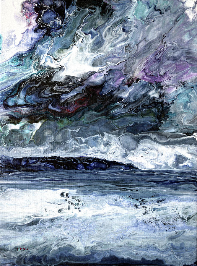 Sea Foam Under an Abalone Sky Painting by Laura Iverson