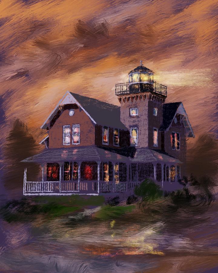 Sea Girt Lighthouse Painting by Larry Whitler