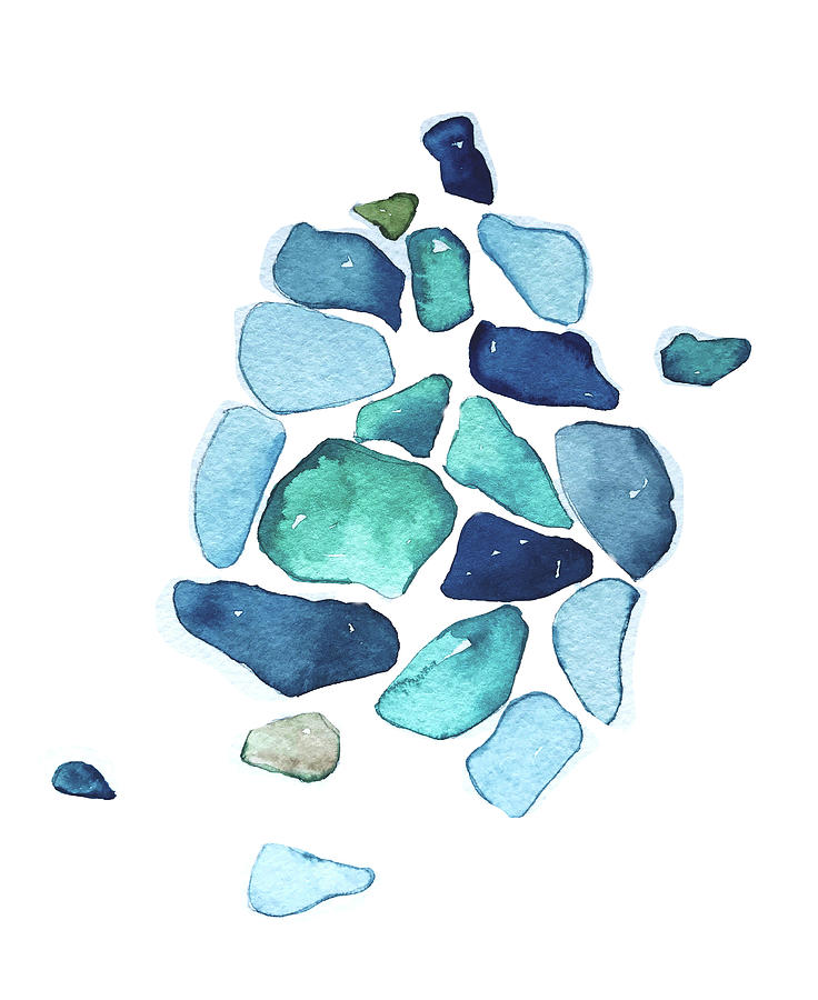 Sea Painting - Sea Glass by Luisa Millicent