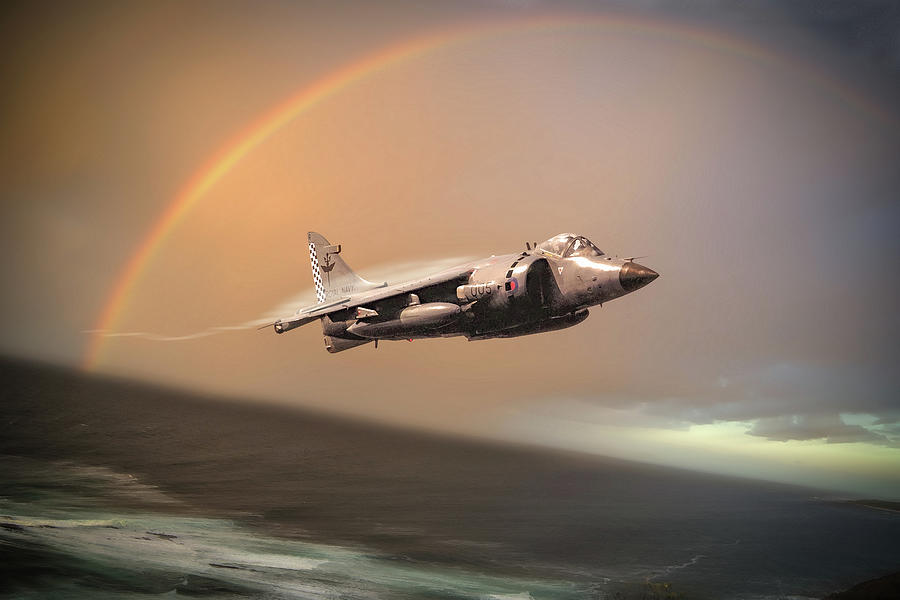 Sea Harrier Out Of The Storm Digital Art by Airpower Art