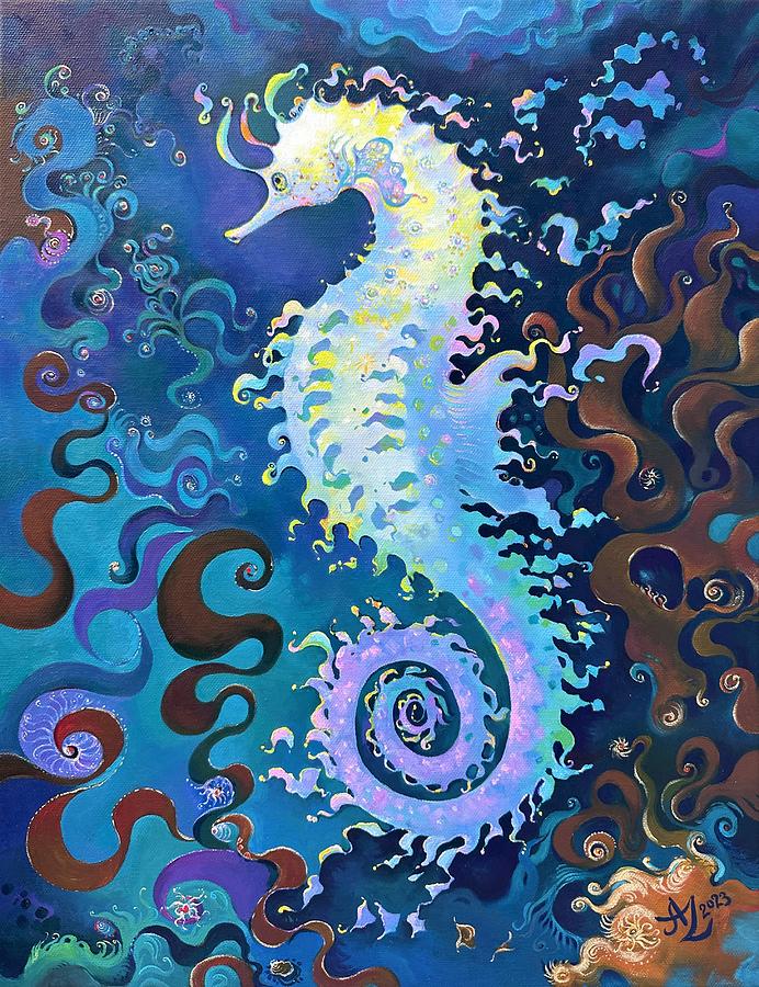 Sea Horse Painting by Anita Zotkina - Fine Art America