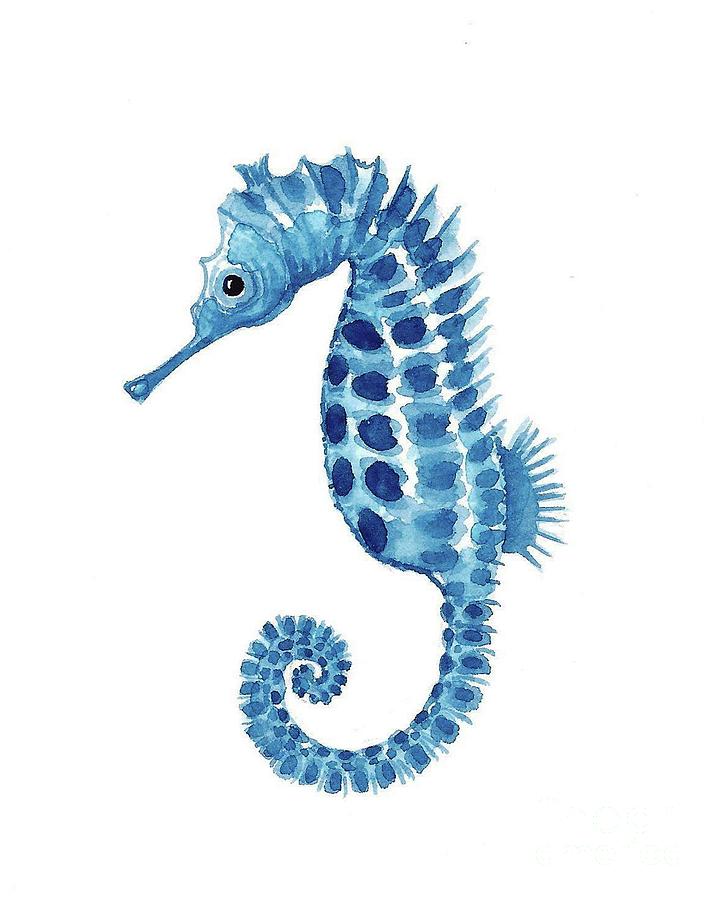 Sea Horse Painting by Lucia Stewart