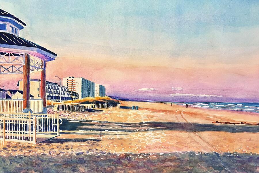 Sea Isle City Sunset Painting by Patty Kay Hall