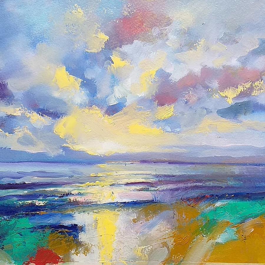 Sea landscape after rain  Painting by Lorand Sipos