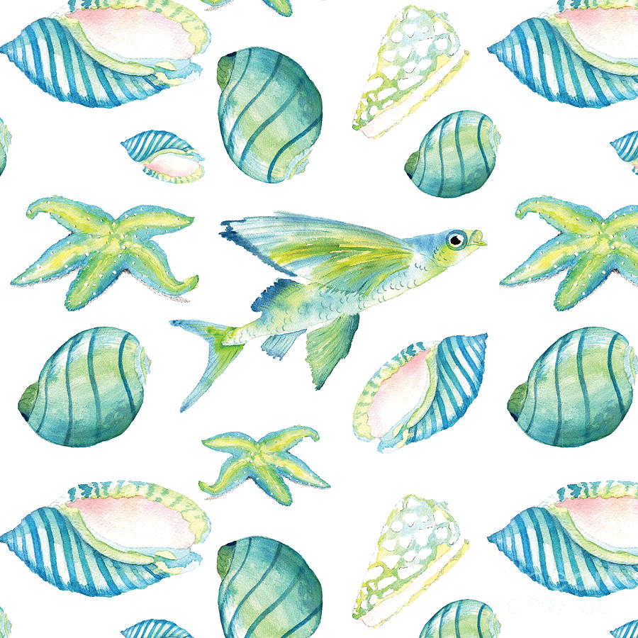 Sea Life Pattern Painting by Stephanie Nessen - Fine Art America