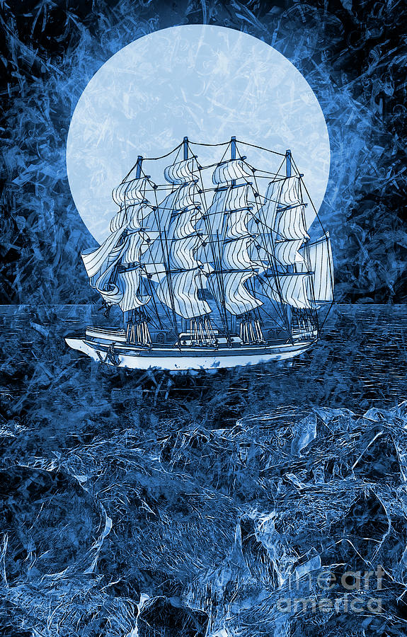 Sea liner - The Preussen Digital Art by Jorgo Photography
