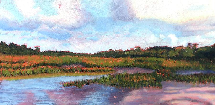 Coastal Landscape Painting - Sea Marsh by M West