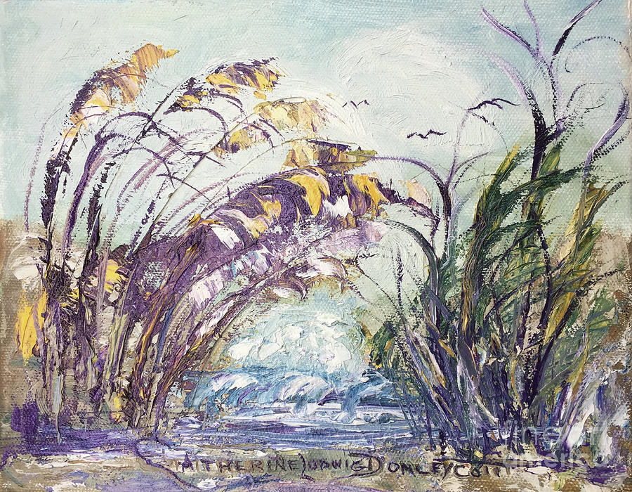 Sea Oats Along the National Seashore  Painting by Catherine Ludwig Donleycott