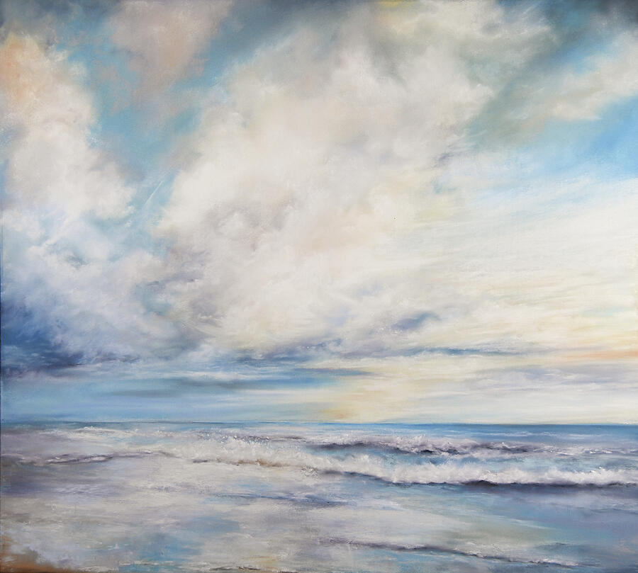 Sea Of Joy Original Pastel Costal Seascape Painting Painting by Jai Johnson