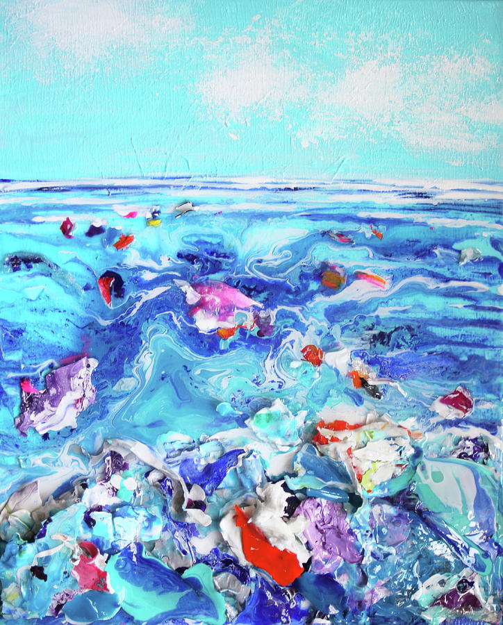 Sea of Plastic 2 Painting by Madeleine Arnett