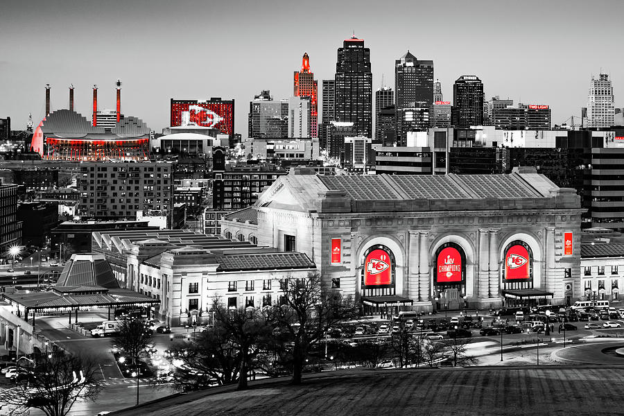 Champions Of The City - A Color Splash Tribute To Kansas City Football Photograph by Gregory Ballos