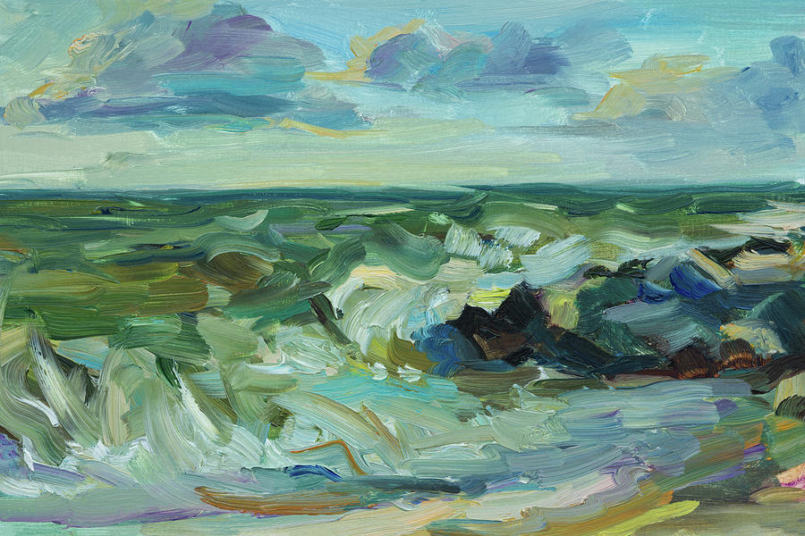 Sea Oil Painting Abstract Turquoise Seascape Painting By Anna Pismenskova Fine Art America