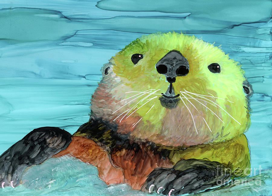 Sea Otter Painting by Julie Greene-Graham