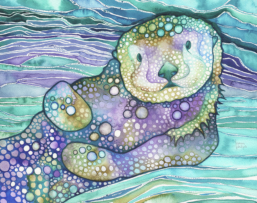 Sea Otter Painting by Tamara Phillips