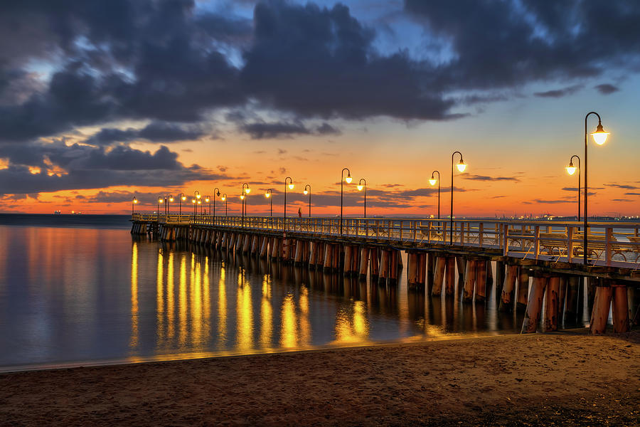 Sea Pier At Dawn In Gdynia, Poland Photograph by Artur Bogacki
